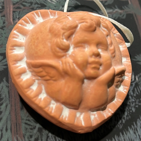 Angel Heart Shaped Ornament Terracotta - Picture 7 of 8